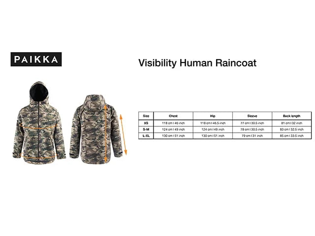 PAIKKA HUMAN VISIBILITY REGNFRAKKE, CAMO, UNISEX