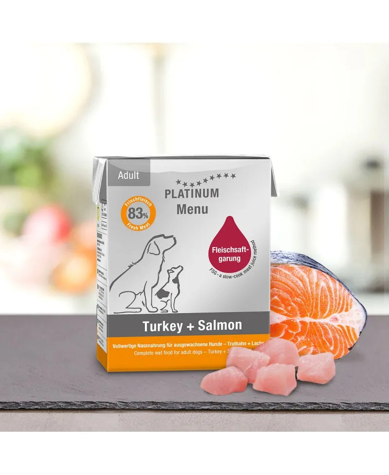 PLATINUM Menu Turkey and Salmon 375 grams