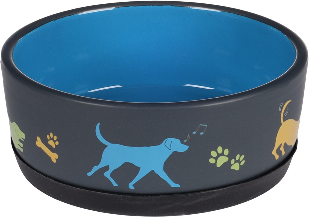 CORI Ceramic Blue Rund Antislip Vand- og Foderskål