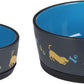 CORI Ceramic Blue Rund Antislip Vand- og Foderskål